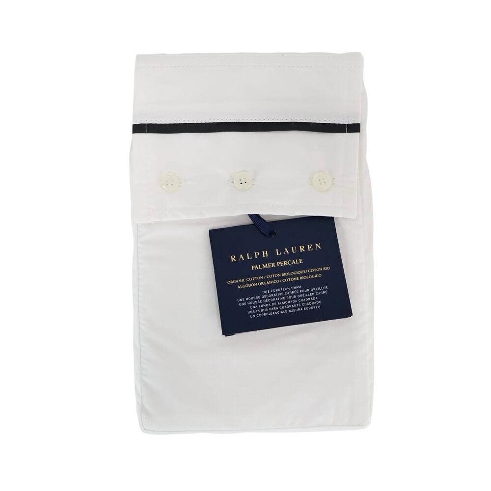 Ralph Lauren Organic Cotton Percale Palmer Sham Loft Gray Euro Sham NWT